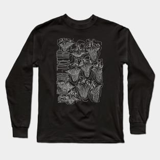 #3 - Limp Faces Psychedelic Line Ink Drawing with Art Style Black Long Sleeve T-Shirt